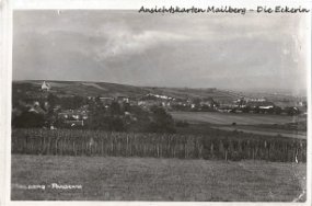 Mailberg_Panorama_1939 Mailberg = Panorama Jahr: 1939 Verlag/Druck: a. Stefsky, Wien IX. gelaufen, 1 Marke 6 Reichspfennig