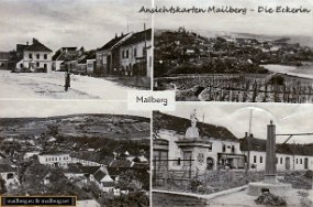 Mailberg Mailberg 4-Bild-Karte Jahr: 1961 Verlag/Druck: unbekannt gelaufen, Marke 10 Pfennig (DDR)